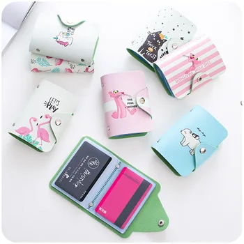 

unicorn stationery Fashion business card holder women leather wallet credit card holder book ID card case cartoon animal cardho