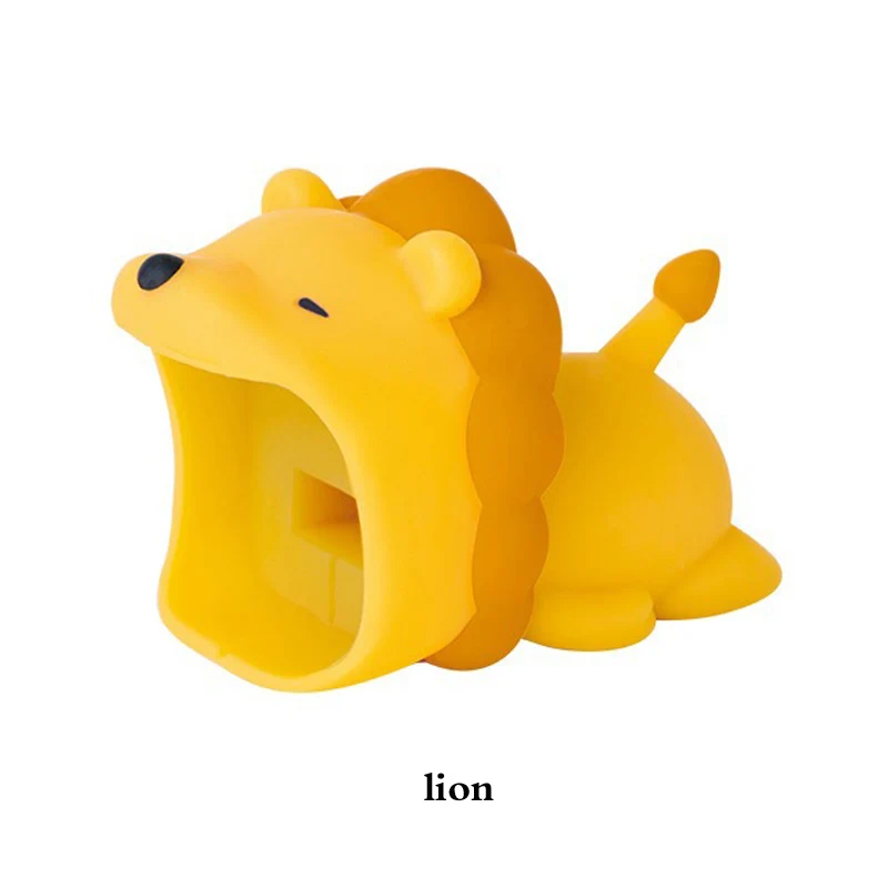 1 шт. кабель протектор для Iphone кабель usb панда животное укус мобильного телефона Разъем аксессуар дропшиппинг мягкая игрушка - Цвет: lion