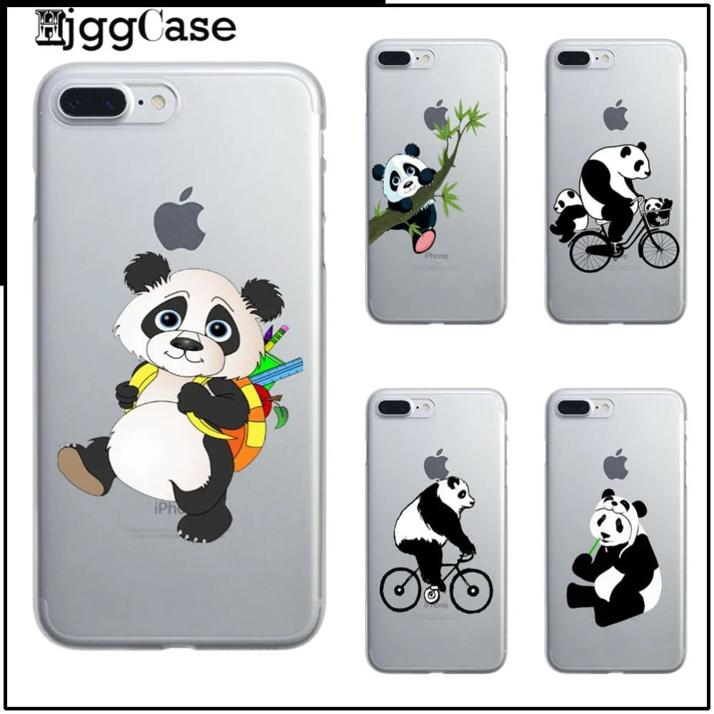 Lucu Kartun Hewan Panda SE Penutup Kasus Untuk Iphone 5 5 S 6 6 S 7