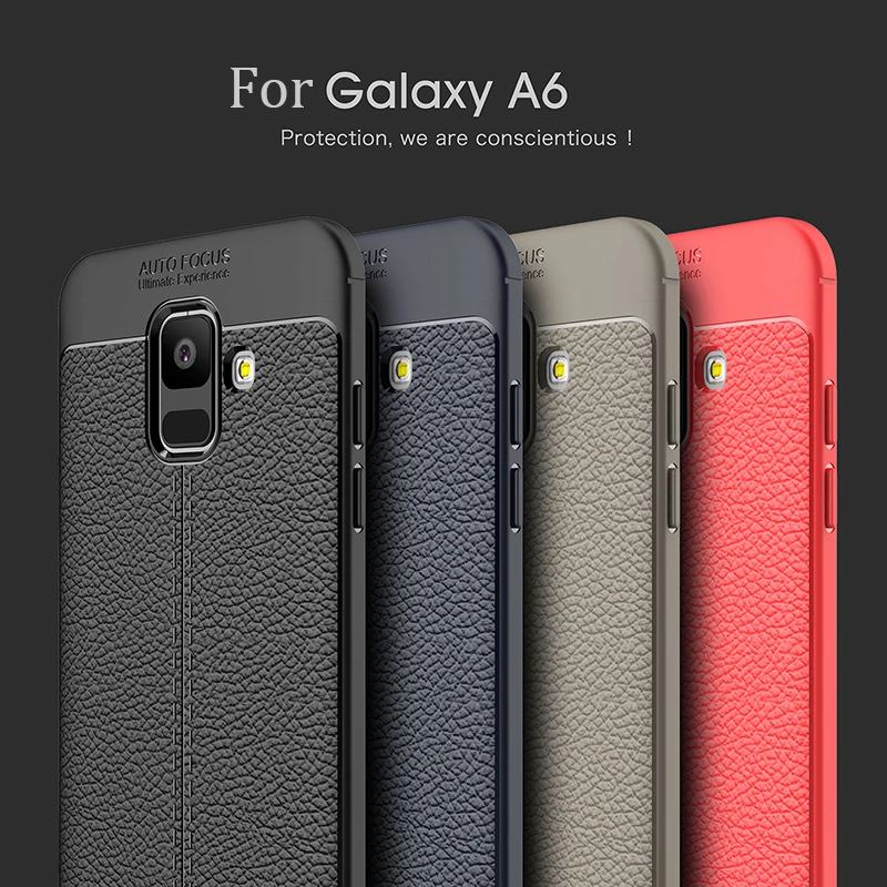 Чехол для Samsung Galaxy A6 J4 J6 J8 2018 S8 S9 Plus углеродное волокно ТПУ силикон кожа мягкая