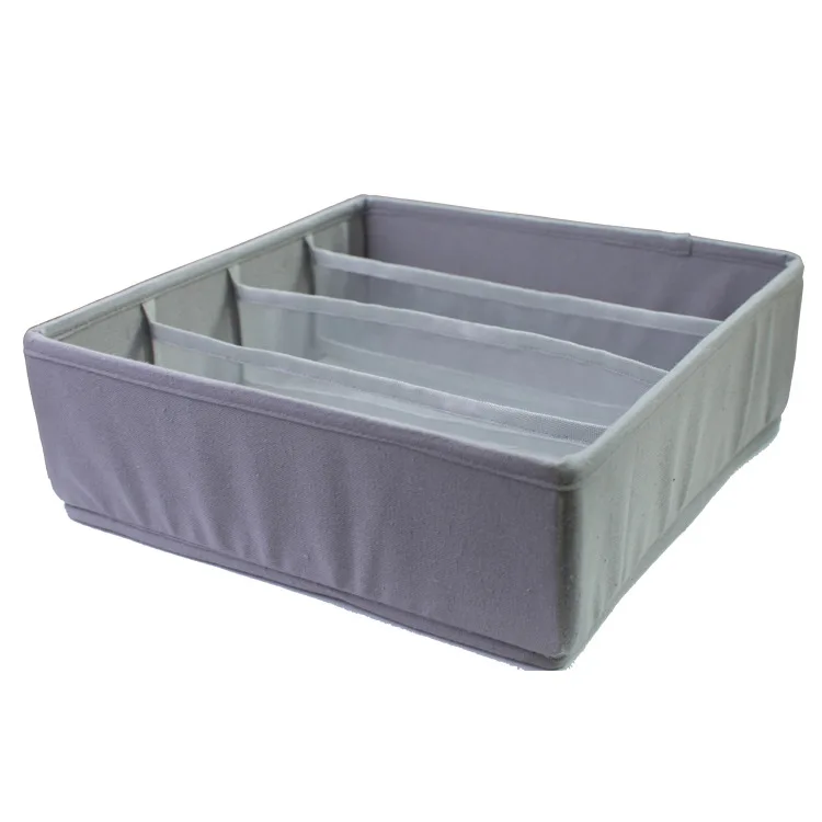 Foldable Underwear Storage Boxes Washable Closet Drawer Socks Organizer with Zipper - Цвет: Gray Style 2