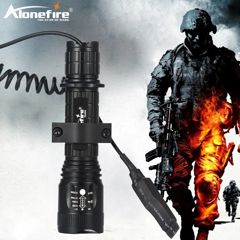 

AloneFire TK400 LED flashlight Tactical Flashlight XM-L2 Zoomable 5 Modes Aluminum Lanterna LED Torch Flashlights For Camping