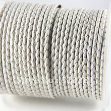 Оптом 100 м 3 мм круглый белый цвет ювелирные изделия guniune Плетеный кожаный шнур