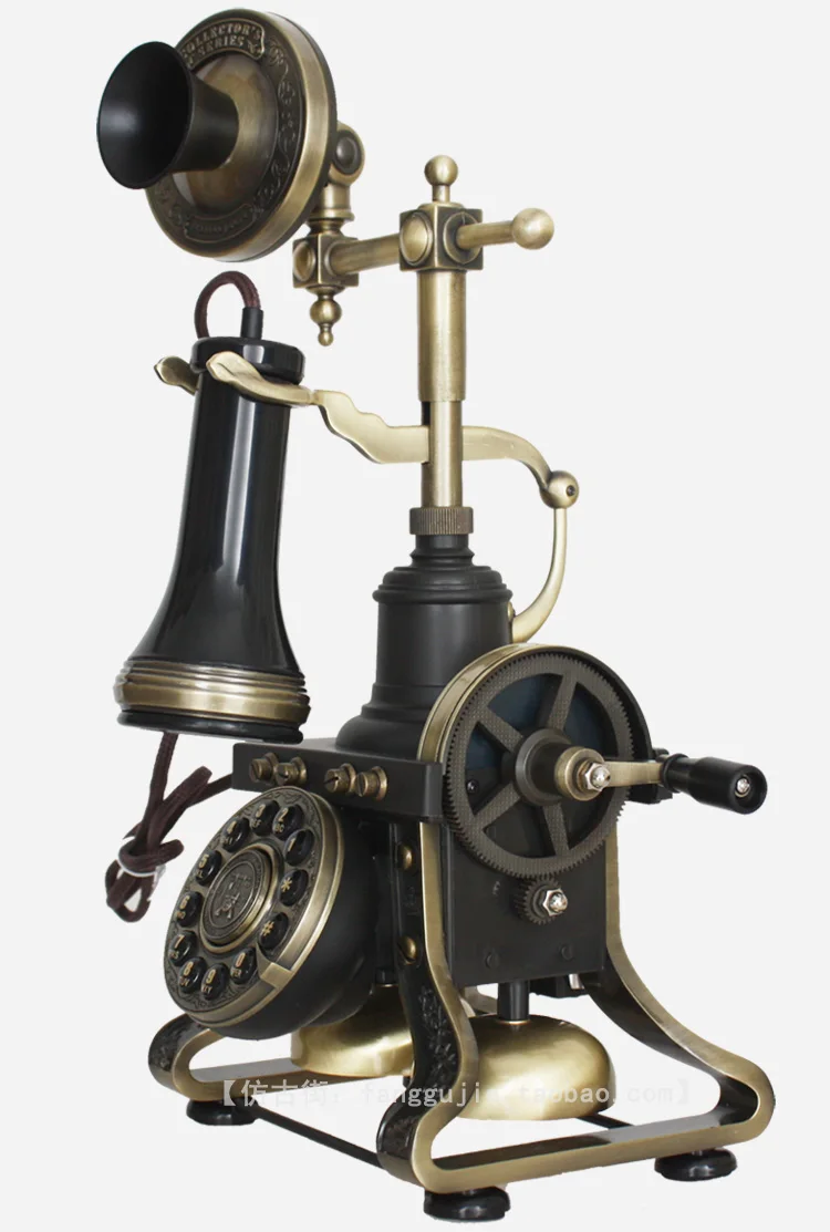 Классический европейский стиль 1884 античный металлический телефон