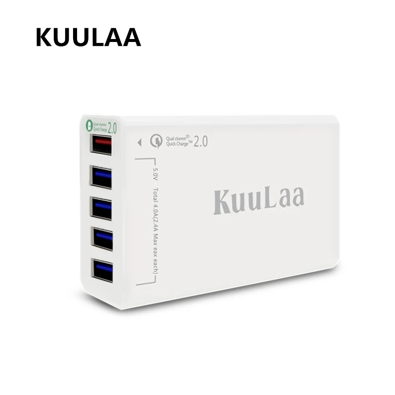 Kuulaa Quick Charge 2.0 5-Порты и разъёмы USB EU Зарядное устройство, poweriq питания Порты и разъёмы Скорость 5 для iphone 6 x Plus для Xiaomi - Тип штекера: EU Standard 5 USB