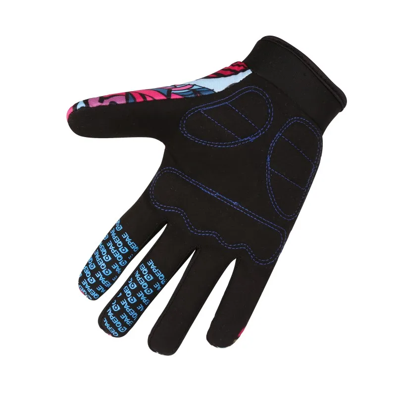 Цветные перчатки для езды на велосипеде, фитнеса, полный палец, велосипедные перчатки для езды на мотоцикле, мужские и женские велосипедные перчатки для верховой езды