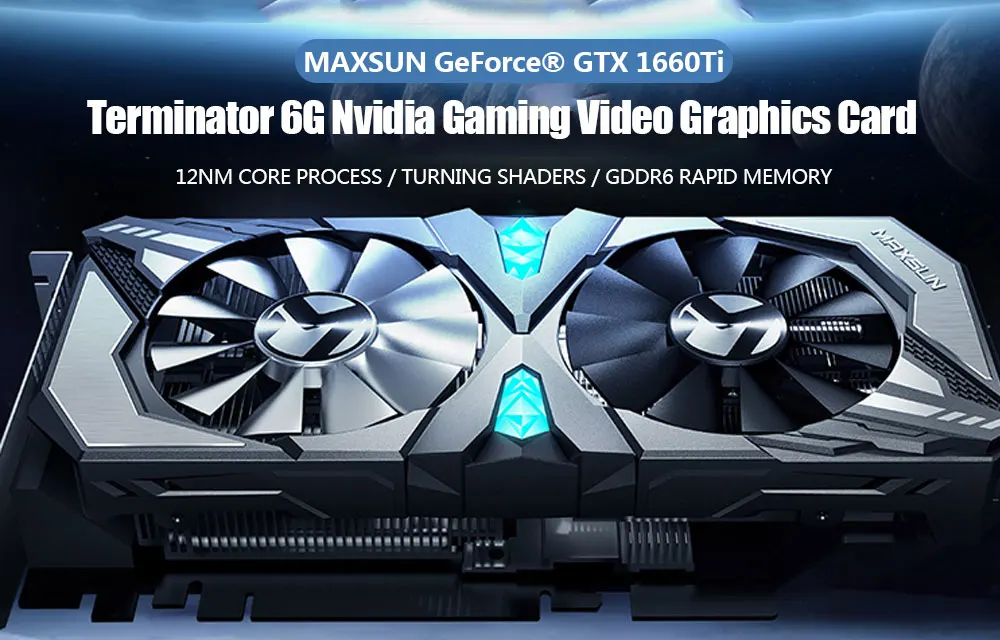 MAXSUN GeForce GTX 1660Ti Терминатор 6G Nvidia игровая видеокарта RGB электронная Спортивная Атмосфера свет VRWorks аудио