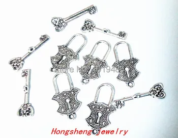 

100 Sets/lot padlock Circle O T Shaped Toggle Clasps antique silver plated connector DIY accessories free ship,O:25x11 mm T:23mm