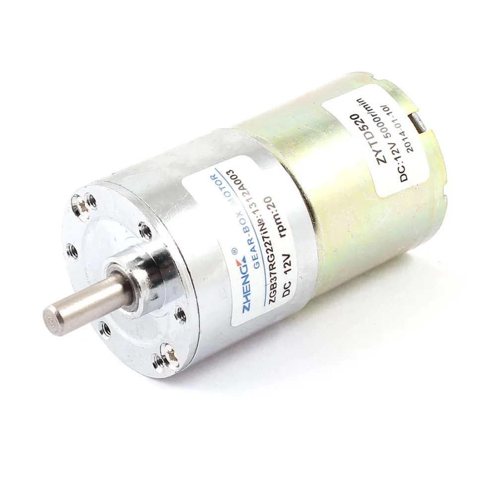 

Uxcell Newest 1 Pcs 6 mm Dia Shaft 2 Terminal 20Rpm Electric Gearbox DC Gear Motor 12V , 1.46" Width, 3.39" Length