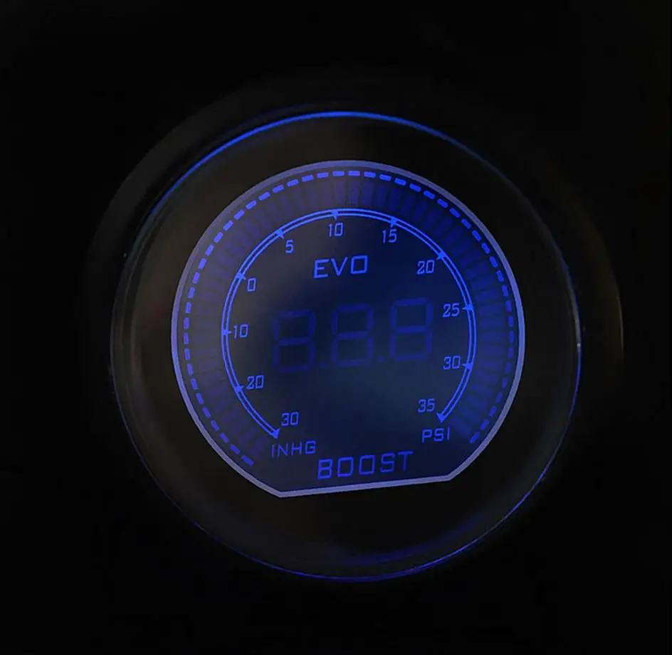Черный корпус 2 &quot52 мм Turbo Boost Gauge psi красный/синий Освещение светодиод стайлинга