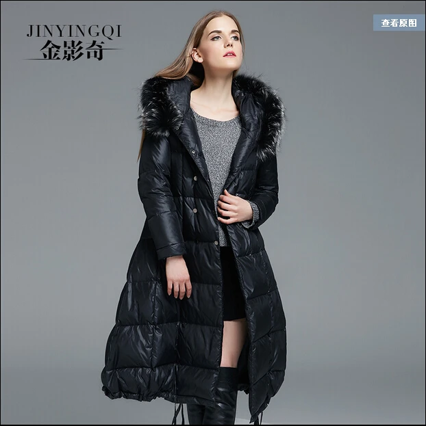 Best price at $246 Cheap 2016 new hot winter Thicken Warm woman Down jacket Coats Parkas Outerwear Luxury Hooded Raccoon Fur collar long plus size 4XXXXL