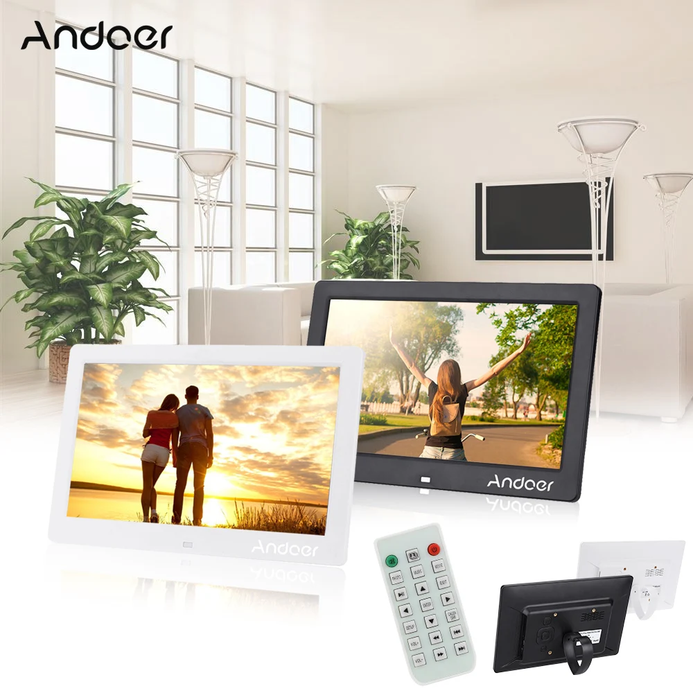 Andoer 10," Цифровая фоторамка HD 800*600 Цифровая фоторамка Будильник MP4 киноплеер с дистанционным управлением рождественские подарки