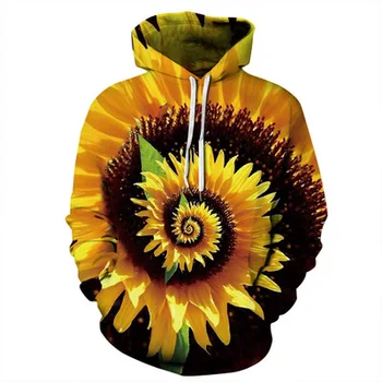

2020 New Fashion Men/Women 3d Hoodies Print Sunflower Designed 3d Sweatshirts Unisex Hooded Hoodies