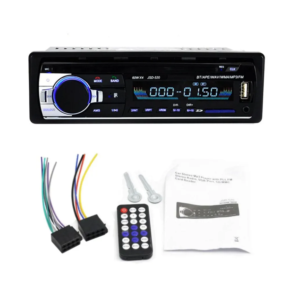 

Universal Bluetooth Car Radio Stereo FM Audio MP3 Player USB/Secure Digital Memory Card/WMA/WAV In-Dash Vehicle Player