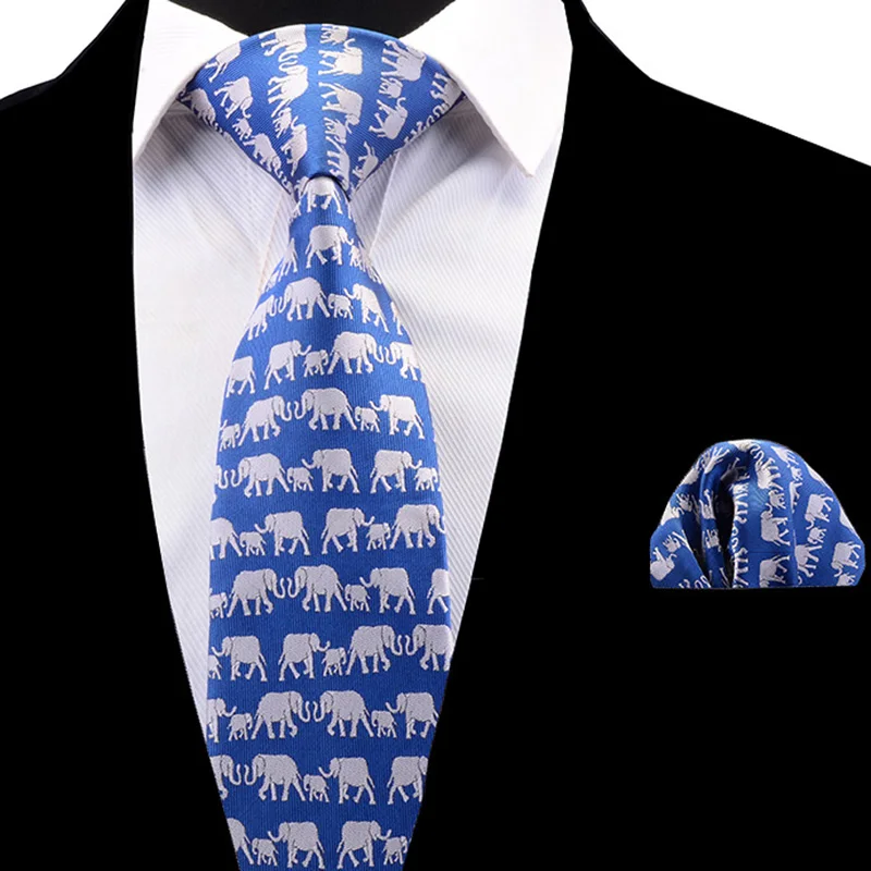 Ricnais, дизайн, тканый Классический мужской галстук, животные, узор, галстук, шелковый галстук и карман, квадратный, вечерние, свадебный платок, набор