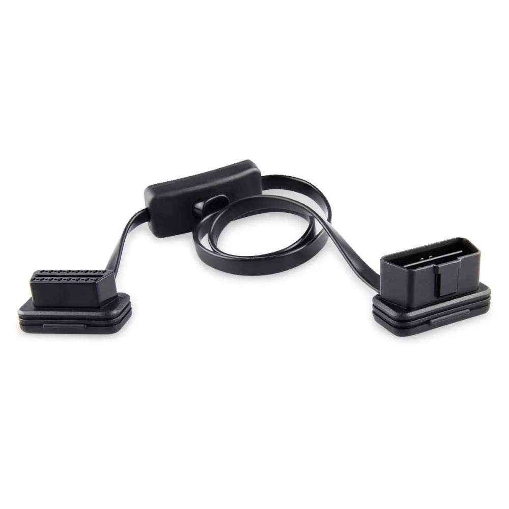 Лучший ODB OBD2 Диагностический кабель 16Pin штекер женский OBD II 2 с переключателем