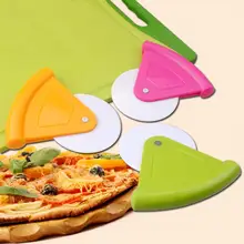 

2018 TOP Kitchen artifact Pizza Cutter Plastic Pastry Nonstick Cutter Wheel Slicer Blade Grip 0417