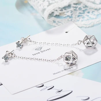 

Elegant Zircon Cube Drop Earrings Long Chain Tassel Earrings For Women Jewelry Gifts oorbellen S-E763