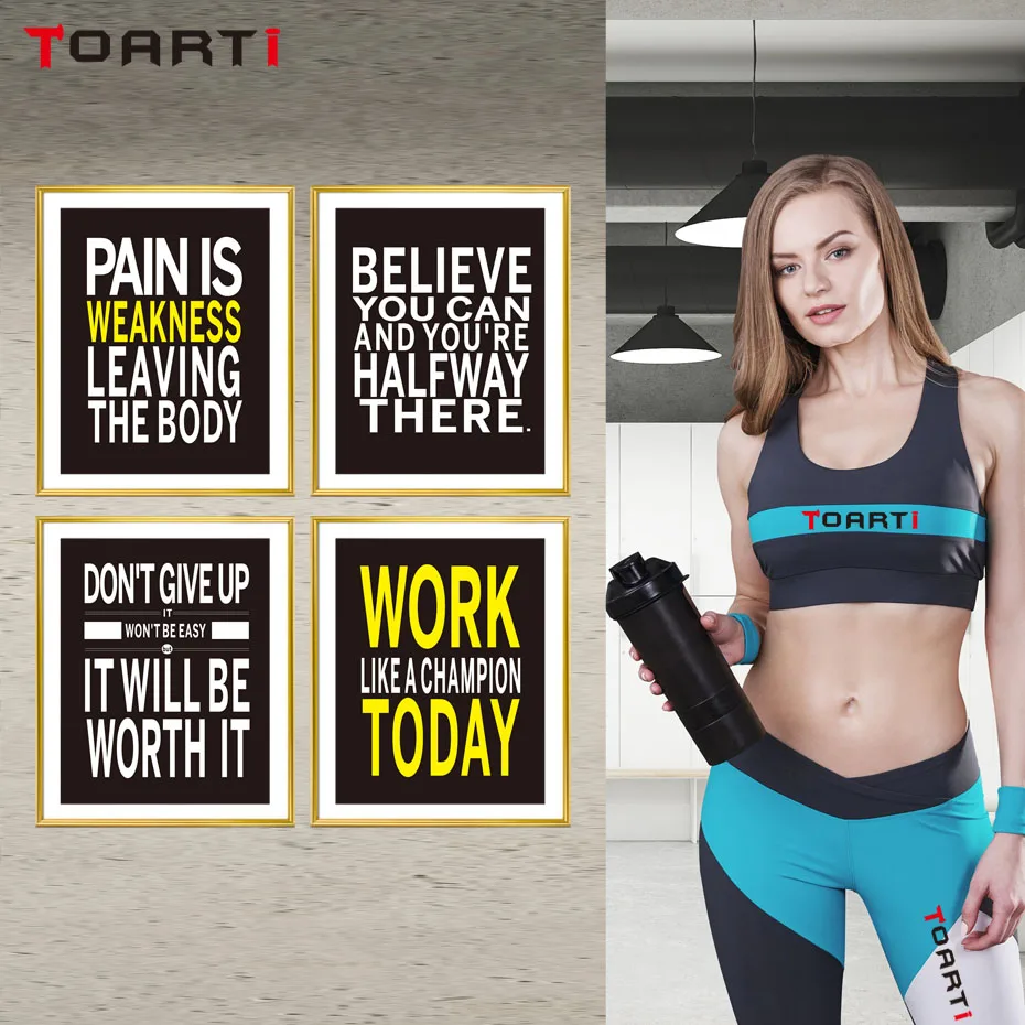 Workout Gym Motivational Quote Poster Canvas Art Print Picture