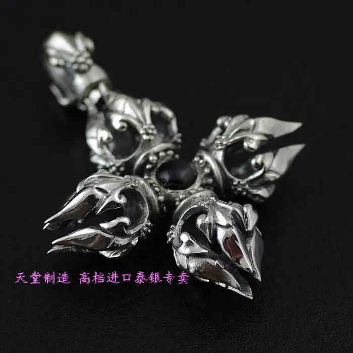 

Ministering thai silver double faced three-dimensional jingangchu pendant