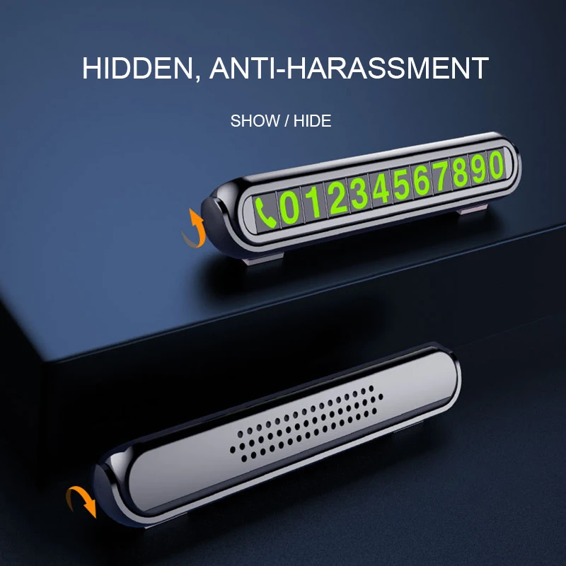 

Hidden Phone Number Plate Sticker Night Light Perfumed luminous invisible parking sign In The Car Styling Temporary Parking Card