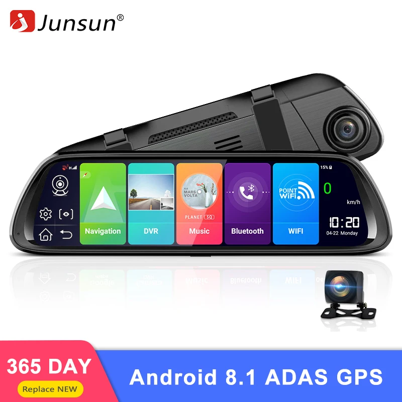 

Junsun A960 4G ADAS Car DVR Camera 9.88"display Android 8.1 Rear View Mirror Rear 1080P WiFi GPS Dash Cam Registrar Video Record