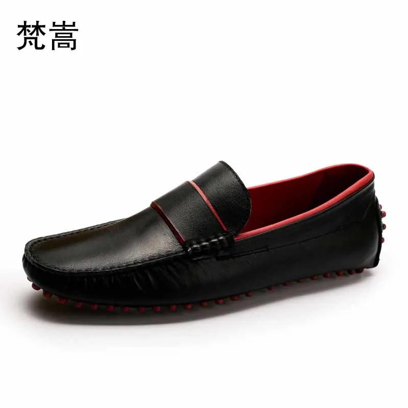 

spring autumn Genuine leather Korean men's lazy shoes fashion breathable business casual soft bottom driving shoes men cowhide