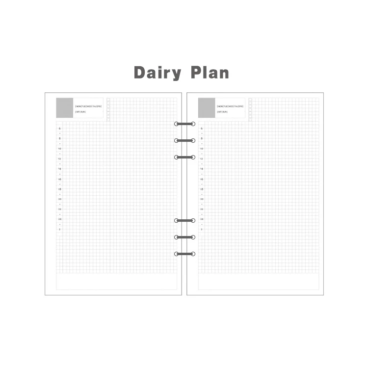 A5, A6, A7 блокнот с отрывным листом, бумага, внутренняя заправка страниц, спиральный планировщик, молочный Еженедельный Ежемесячный план, muji стиль, чтобы сделать точечную сетку пустой - Цвет: G