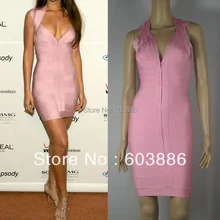 Sexy Verbandkleid, Figurbetontes Kleid Cocktail Party Kleid Rosa HL064 # XS S M L