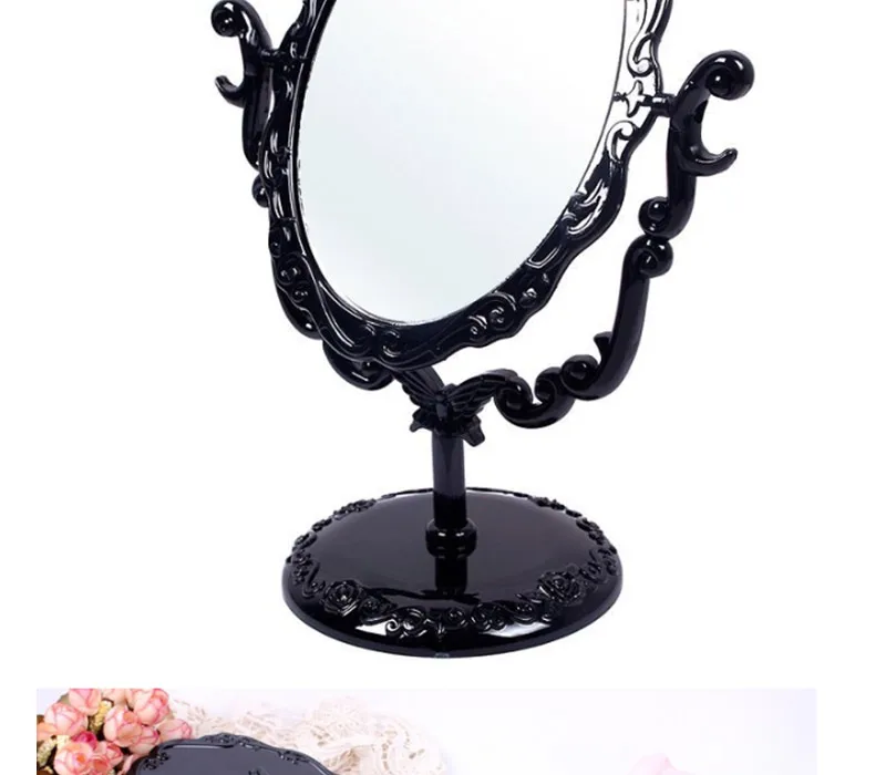 Ретро настольное зеркало для макияжа, вращающееся винтажное настольное косметическое зеркало, инструмент для декора, подарок для женщин, девушек, черная Роза