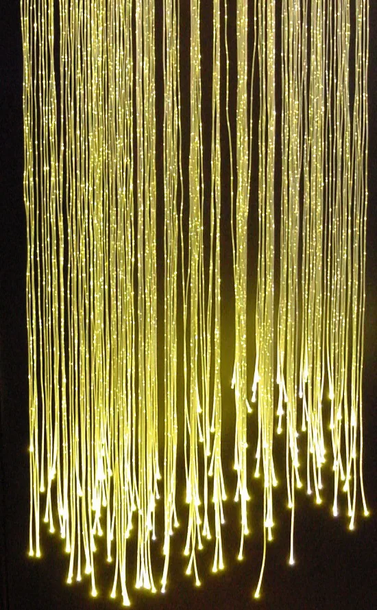 Side emitting 3*0.75mm(450m/roll) sparkle fiber optic waterfall curtain