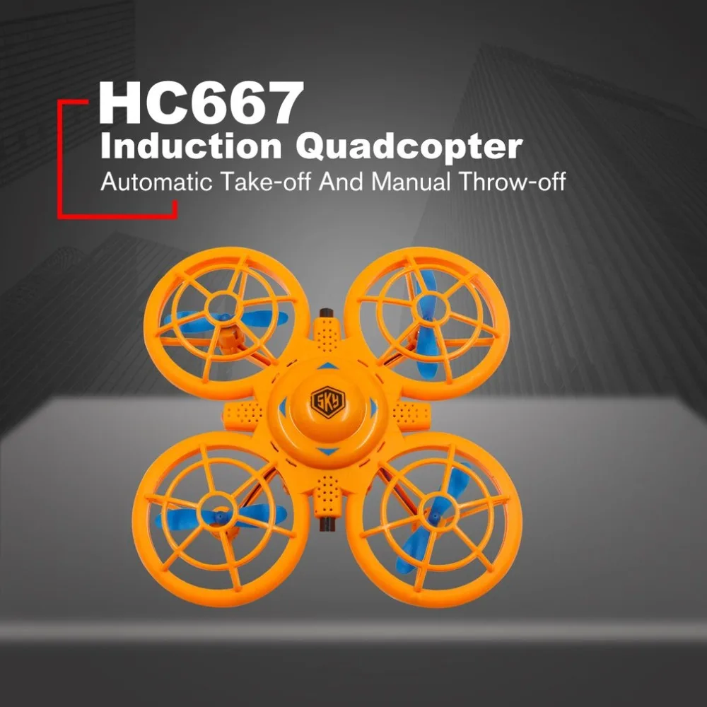 

Kids HC667 Interactive Induction Drone Toys 2 Seconds Automatic Take-off And Manual Throw-off Quadcopter UFO Drone Children Gift