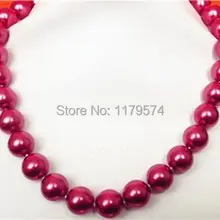 Горячая Новая красивая натуральная Очаровательная! 14 мм розовое красное Южное море Жемчужное ожерелье 1" ювелирные изделия sp255