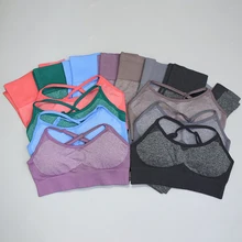 Женские Компрессионные спортивные комплекты, женская одежда для тренировок, бесшовная одежда для йоги, комплект из 2 предметов, одежда для спортзала фитнеса, женская спортивная одежда, комплект