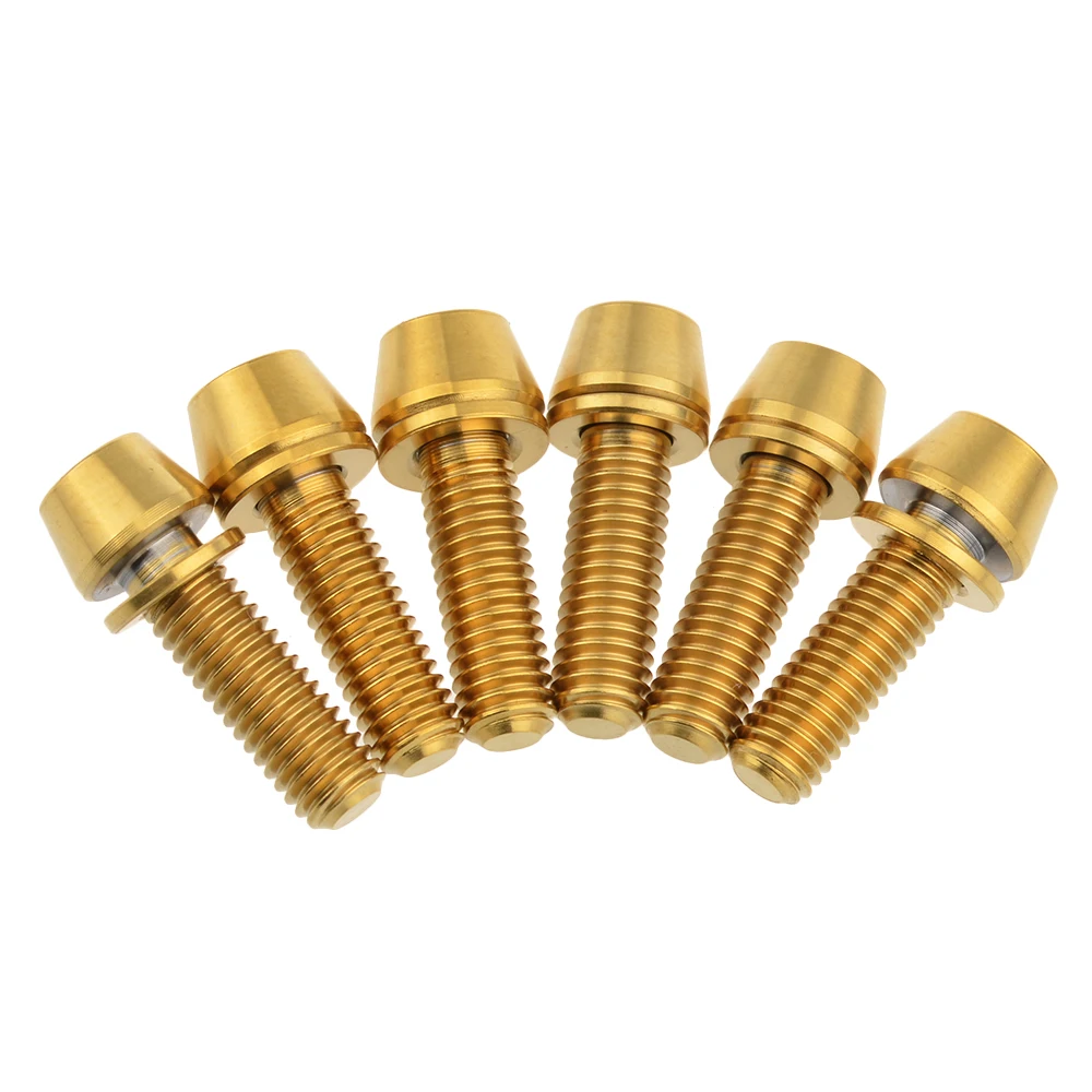 

4set/lot M5 x 16/18/20mm Gold ti titanium Bolts Screws Bolt with washers free shipping