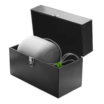 

2018 New Hand Portable Travel PU Leather Cover Case For Apple HomePod Wireless Bluetooth Speaker Extra Space for Plug & Cables