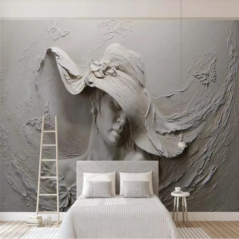 

3d three-dimensional embossed beauty background wall professional custom mural wholesale wallpaper poster photo wall
