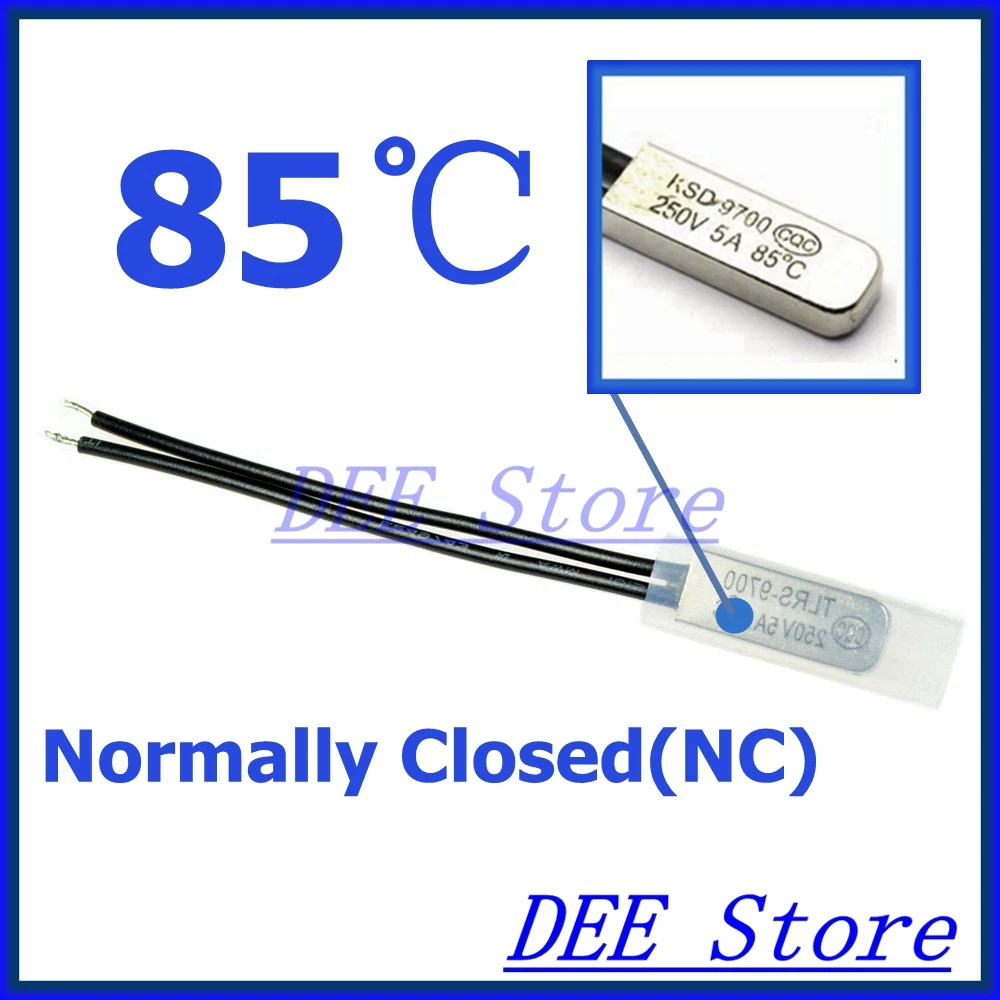 NC 250V 5A 85 Celsius Temperature Switch Thermostat Thermal Protector Fuse 602451058793