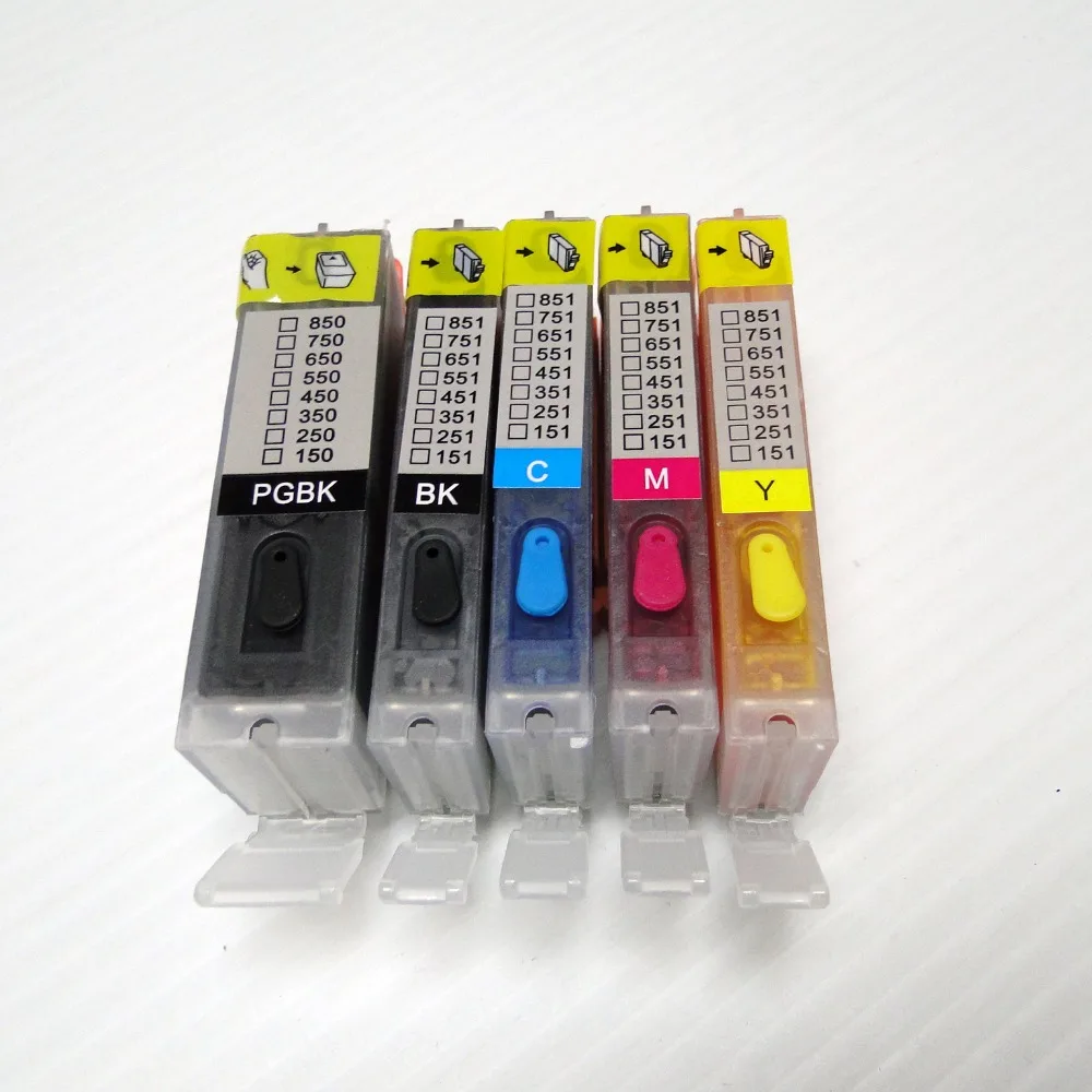 YOTAT Full Dye ink Refillable ink cartridge PGI 450 CLI 451 for Canon PIXMA MG5440 MG6340 IP7240