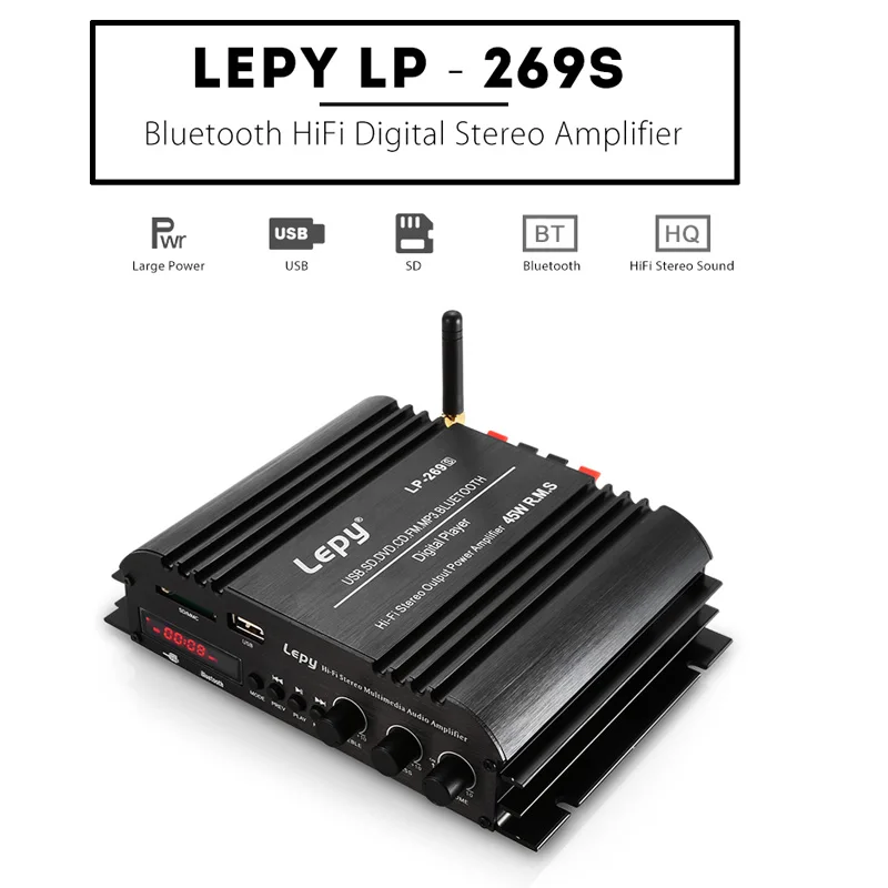 Vehemo USB FM аудио стерео усилитель радио MP3 динамик Hi Fi 4 канальный мощности с пультом