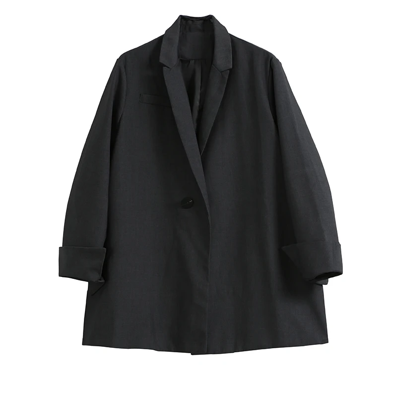 Printemps Gray Couture Marée Bandage Bref Nouveau Veste Manteau eam Manches Jh858 Femmes De 2019 Mode Lâche Revers Gris Longues 1EvwUqv