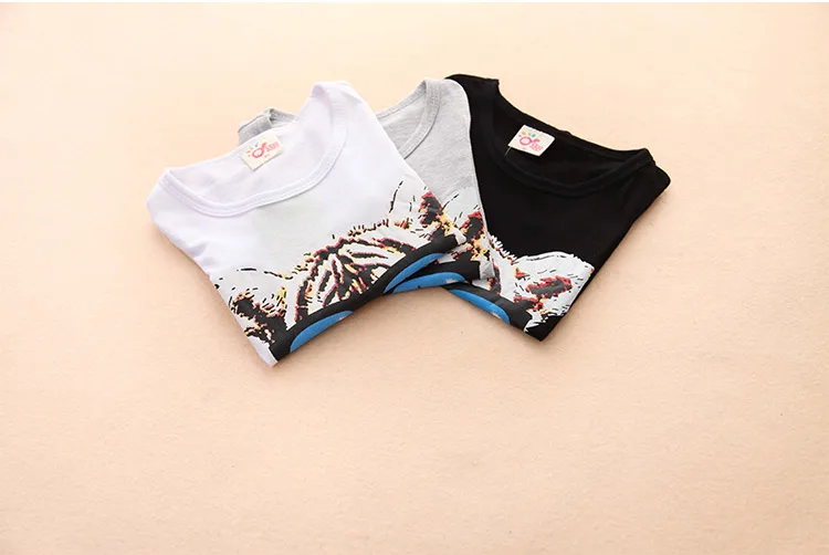 2018 Summer Male Female Baby Child Boy Tiger Animal T-Shirt Short-Sleeve Top  (12)