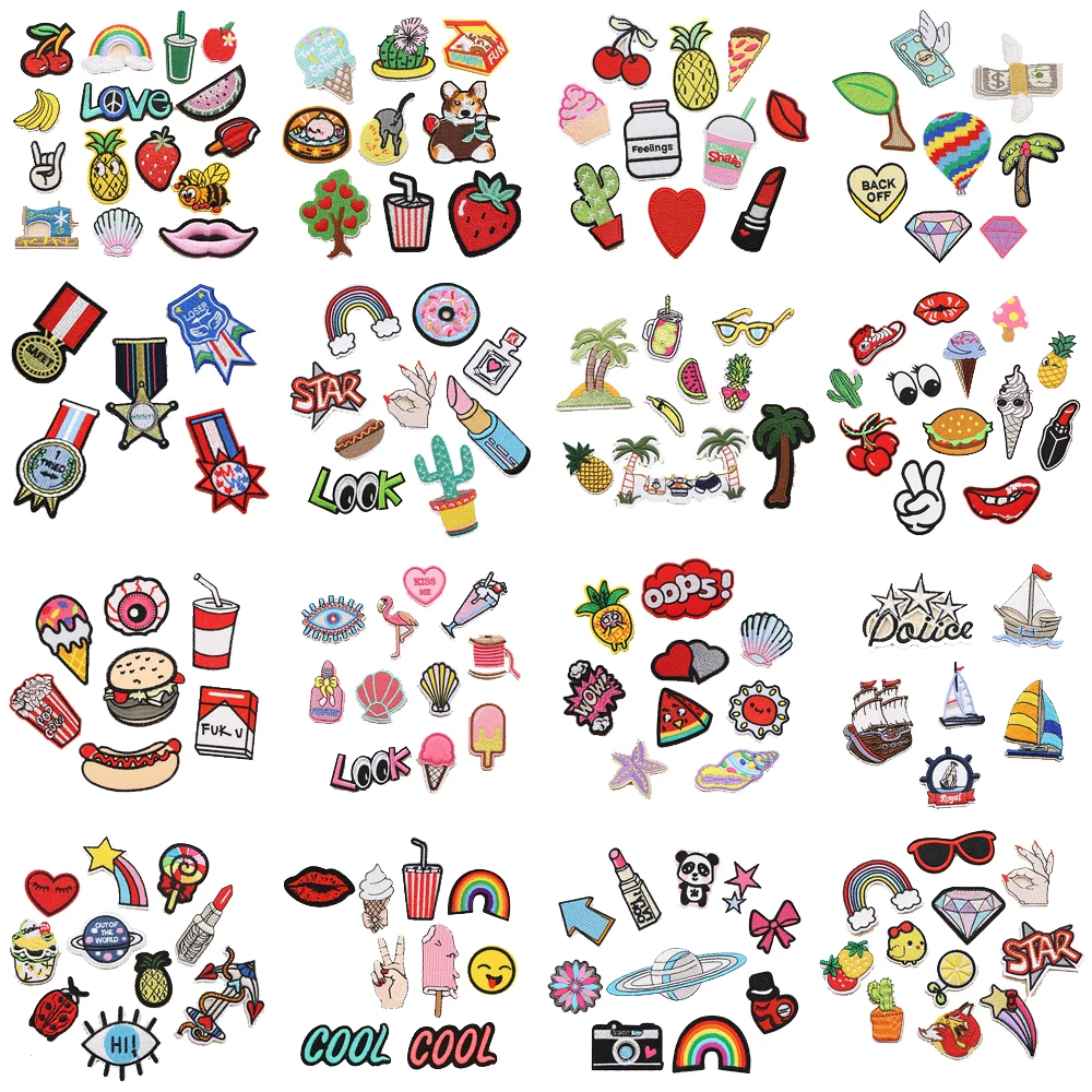 1 Set Children Patches for Clothes Iron on Patch Embroidered Parches