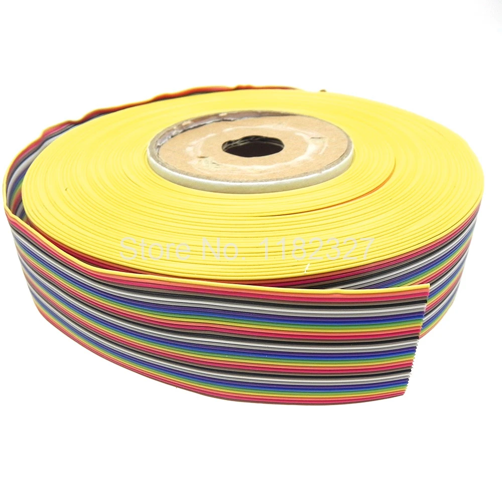 1meterlotFlatribboncable34WAYFlatColorRainbowRibbonCable