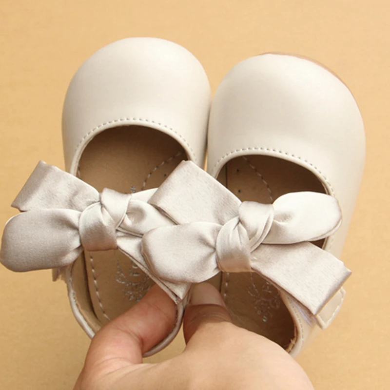 Chinese Style Bow-Knot Baby Newborn Toddler Girl Crib Shoes Pram Soft Sole Prewalker Anti-slip Baby Shoes - 3