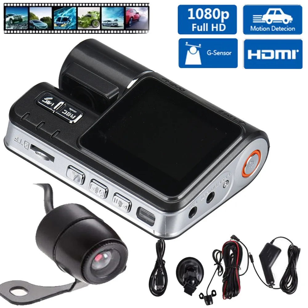

Car Driving Recorder + Rear Camera 1080P HD Video Recorder Driving Lens Car Camera DVR With G-night Vision Sensor 2 Camera