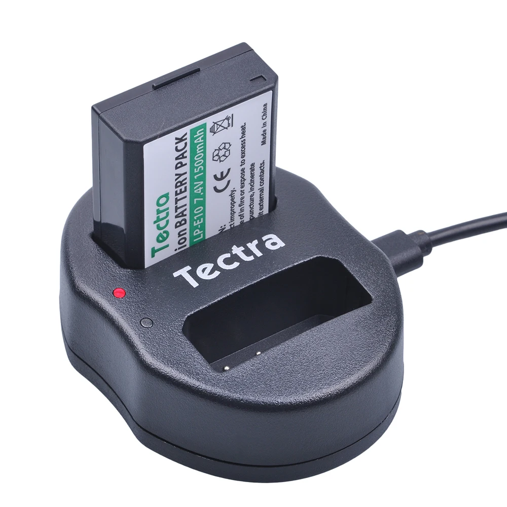 Tectra 2 шт. LP-E10 LPE10 LP E10 литиево-ионный аккумулятор+ USB Dual Зарядное устройство для Canon 1100D 1200D 1300D Rebel T3 T5 поцелуй X50 X70