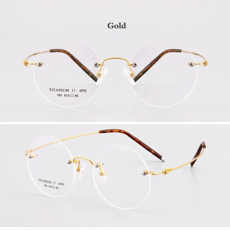 Belmon титановая оправа для очков для мужчин и женщин без оправы винтажные круглые очки для работы за компьютером оптические очки с бесцветными линзами рамка RS2222 - Цвет оправы: RS2222-Gold