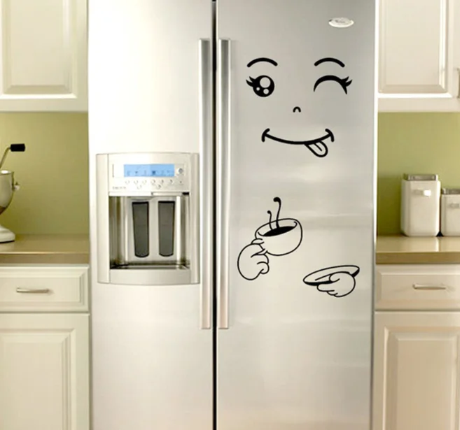 Клевый стикер на холодильник Happy Delicious Face кухонный холодильник на стену виниловые наклейки Искусство Наклейка на стену домашний декор дропшиппинг
