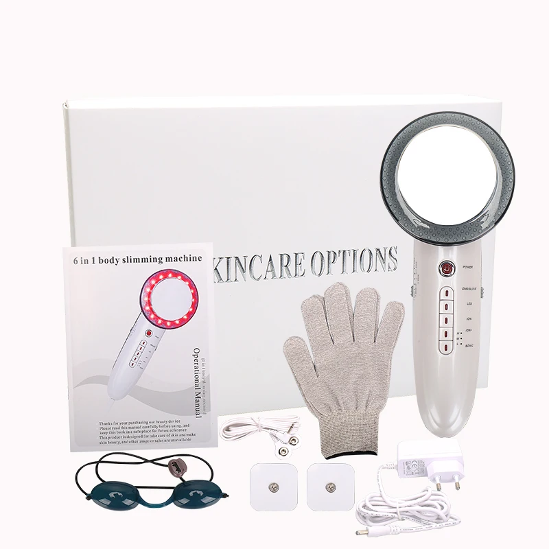 

6 In 1 EMS Ultrasonic Cavitation LED Galvanic Ion Facial Body Beauty Machine Tens Acupuncture Therapy Anti Cellulite Massage